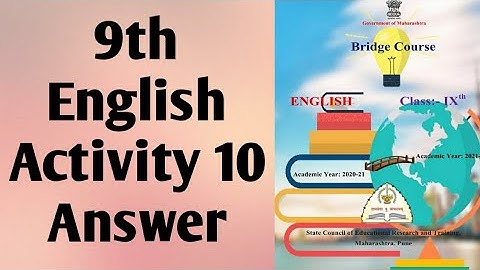 9th class  Bridge course English Activity 10 Answer