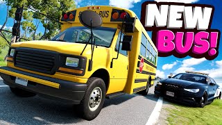 POLICE CHASE with a NEW School Bus Mod in BeamNG Drive Mods! screenshot 3