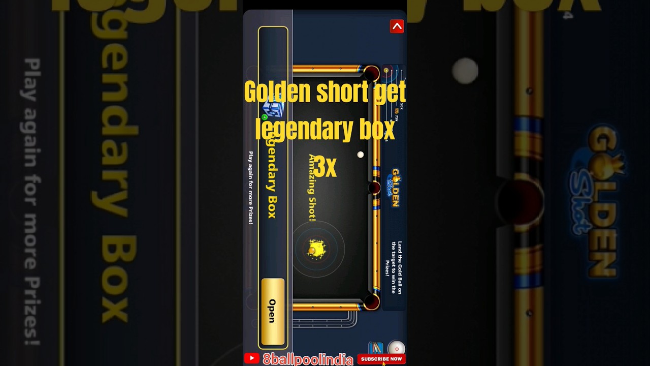 8 ball pool golden shot get free 3x legendary box || golden shot trick || 