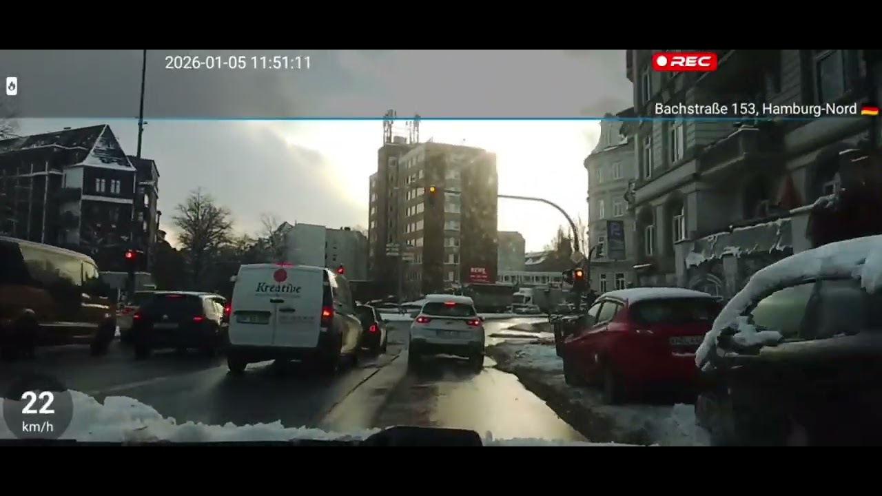 2026-01-05*Fahrt zu meiner Krankenkasse und zurück durchs Verschneite Hamburg 