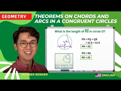 Video lesson: Circles, Chords, Arcs, and Central Angles Worksheet (English lesson)