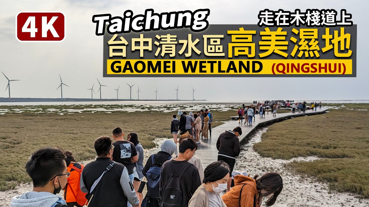 Taichung/台中清水「高美濕地」Gaomei Wetlands(高美野生動物保護區)走在陰天的木棧道上/Qingshui/可惜了!那最美 ...