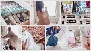 NESTING VLOG | 33.5 WEEKS | Maintenance,  Bedside Nursery Prep, Postpartum Care Center + Cleaning!