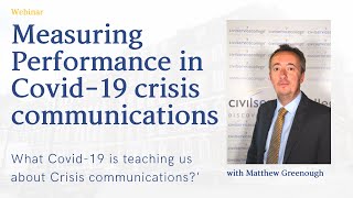 Measuring Performance in Covid-19 crisis communications? Webinar Q&A with Matthew Greenough