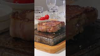 Father's Day Steak on Hot Lava Stone 🥩 Restaurant Style Stone Grill BBQ at Home #shorts #bbqgrill