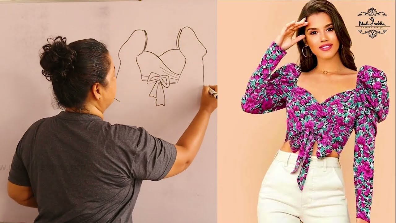 රු. 5000 ක බ්ලොක් එකක් | CRISSCROSS Sweetheart Neck - Leg of Mutton sleeve CropTop Block