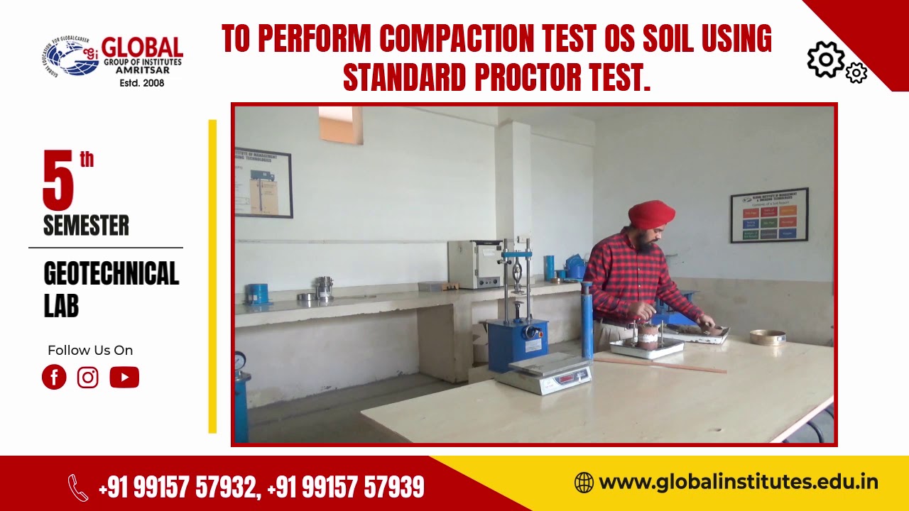 To perform Compaction test os soil using Standard Proctor Test - YouTube