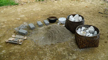PRIMITIVE SKILLS: How To Make  Roman Concrete (ancient concrete)