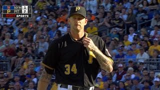 NYM@PIT: Burnett strikes out 10 over seven innings