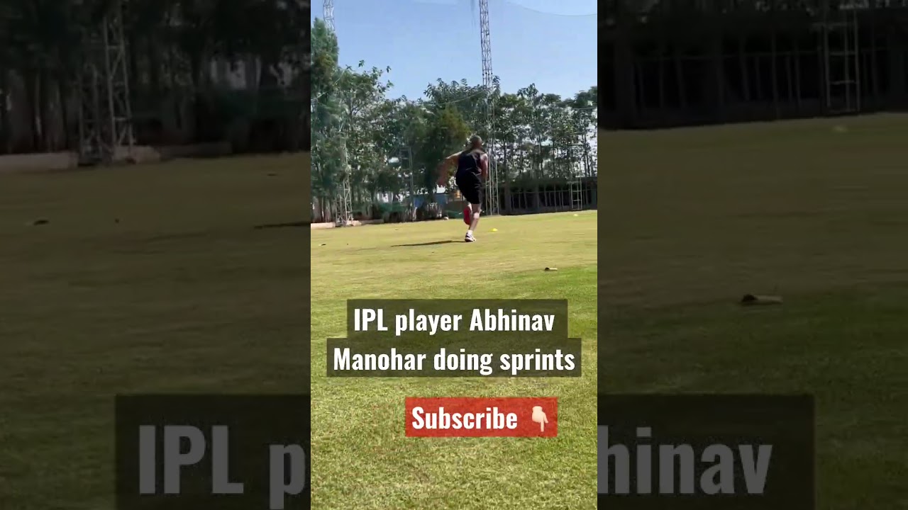 IPL player Abhinav Manohar doing sprints🏏💪🏻