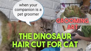 How to make dinosaur haircut|Dinosaur haircut for cat|Grooming art| cat owner should watch this| by Groomers Archive 3,101 views 2 years ago 14 minutes, 31 seconds