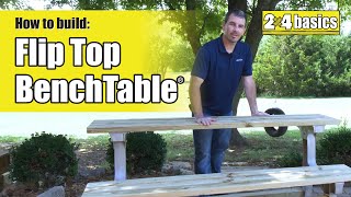 How To Build 2X4 Basics Flip-Top Bench Table - Instructional Video