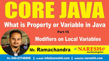 What is Property or Variable in Java Part 16 | Core Java Tutorial | Mr. Ramachandra