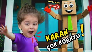 Karton Adam Eve Geldi̇ Karan Çok Korktu