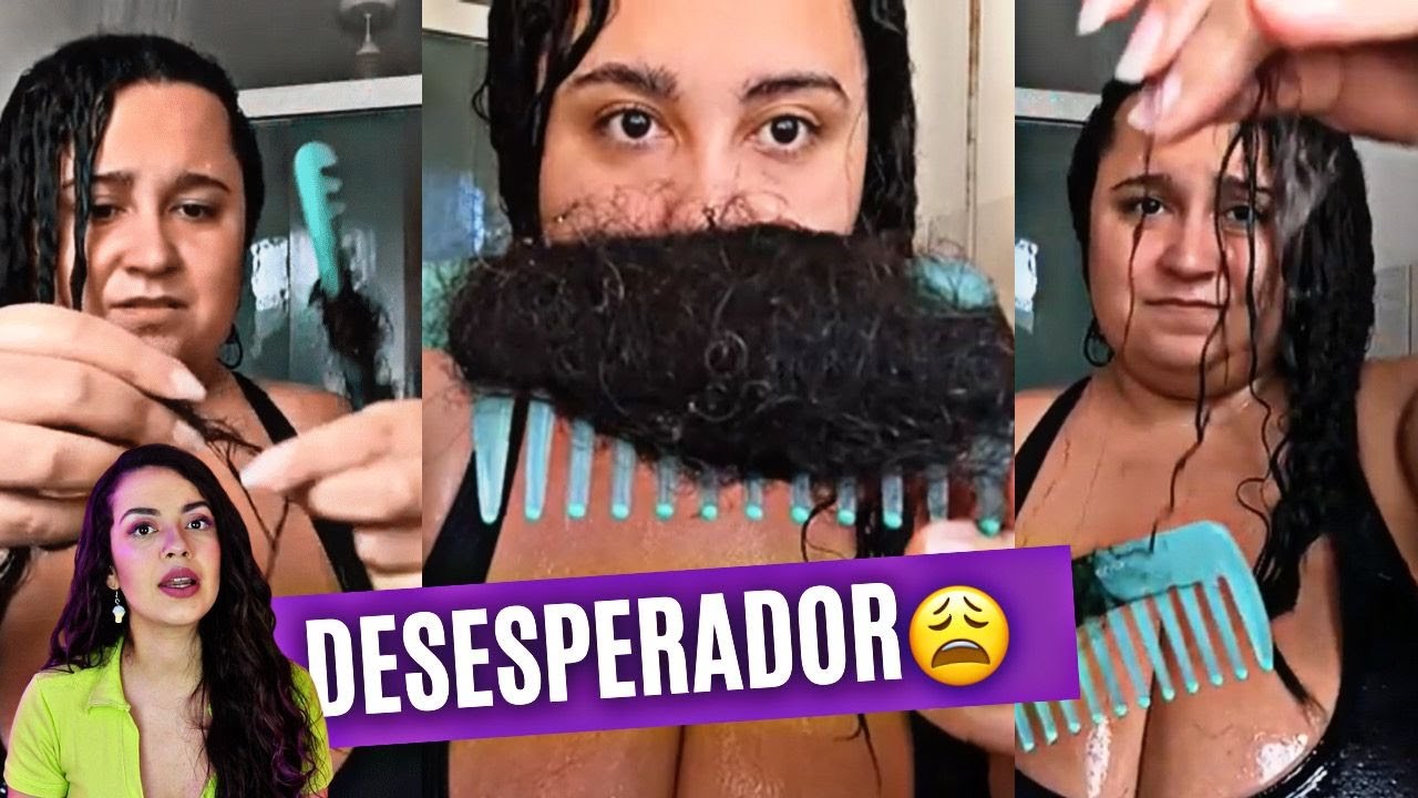 DESESPERO! CAIU O CABELO DELA NO FIM DA TRANSIÇÃO CAPILAR!!! 😭
