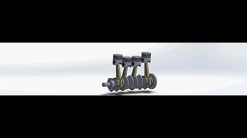 ASSEMBLY OF 4 CYLINDER ENGINE IN SOLIDWORKS