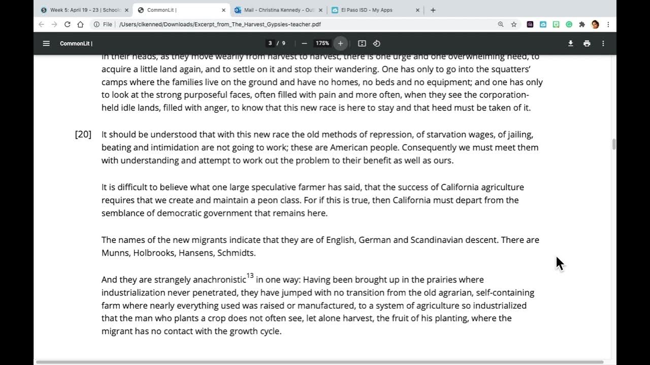 Read-Out-Loud of "Excerpt from The Harvest Gypsies" - YouTube