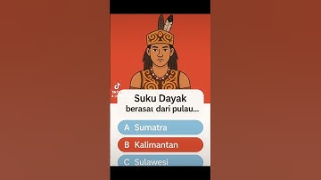 Suku Dayak berasal dari pulau #quiz #trivia