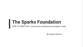 TASK#2  Prediction using Unsupervised ML |  Data Science | GRIP OCTOBER 2021| The Sparks Foundation