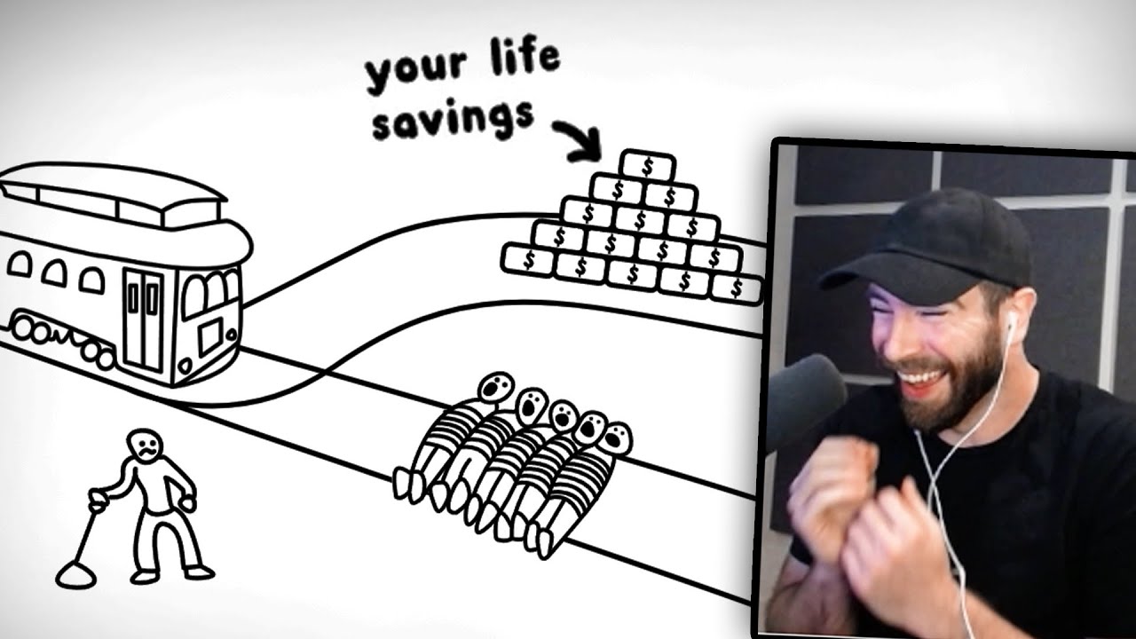 We played a game called "Absurd Trolley Problems!"