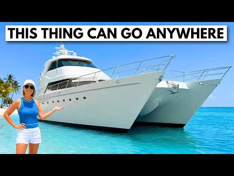 ONLY 3ft Draft! 🤯😳 2000 Custom 78' Power Catamaran "Moana" Yacht Tour