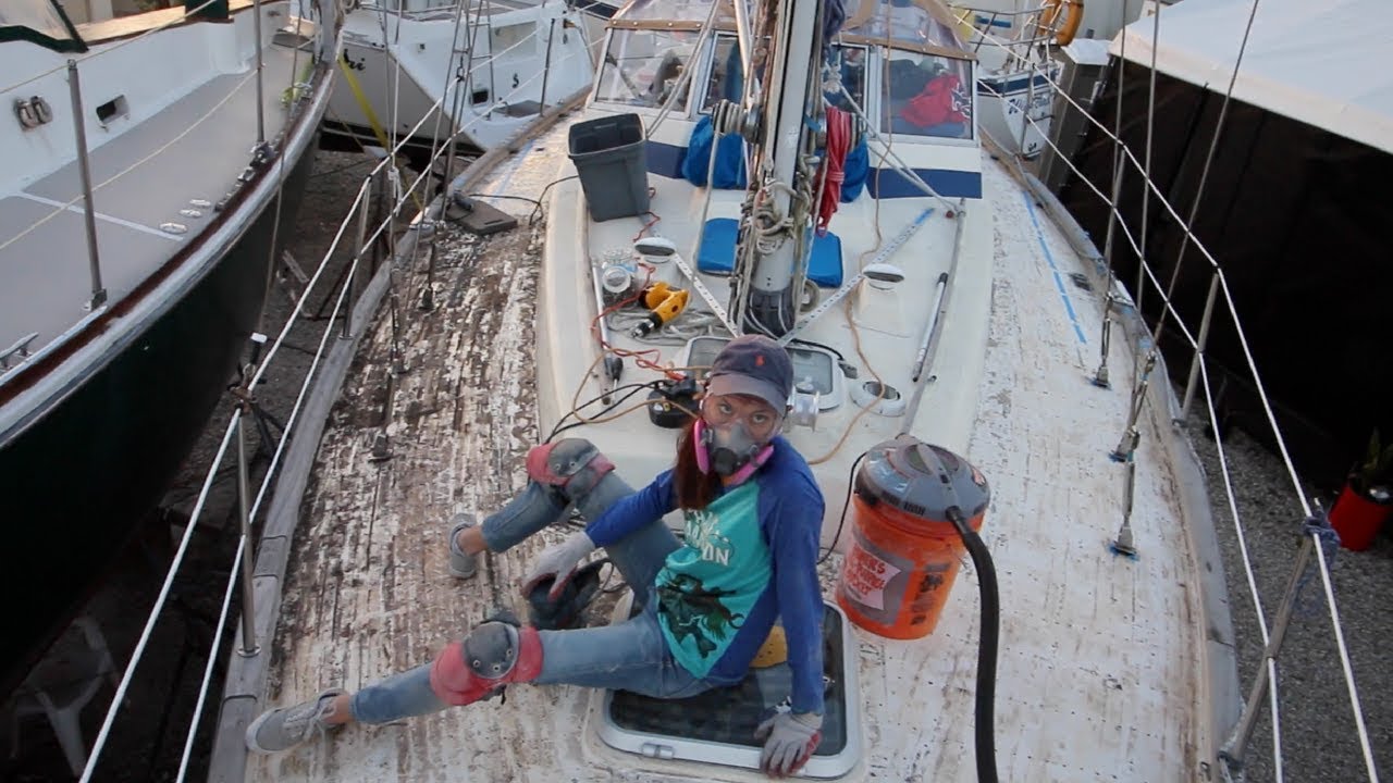 27] Taking Luci’s Top Off! | Abandon Comfort – DIY Sailboat Teak Deck Removal