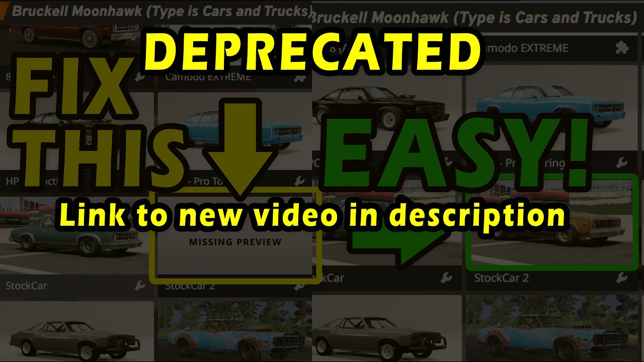 Easy To Replace Missing Preview in BeamNG.drive Car Selector Sub-menu ...