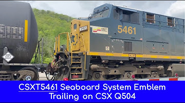 CSXT5461 Seaboard System Emblem Trails on CSX Q504 on the Indiana Subdivision
