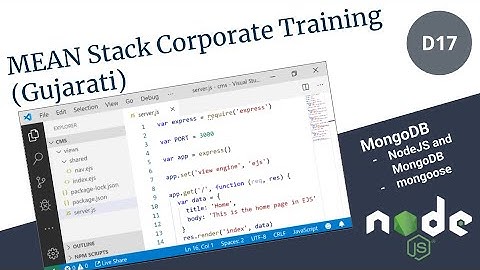 MongoDB Connectivity with NodeJS (Gujarati) - Day 17 | MEAN Stack Corporate Training