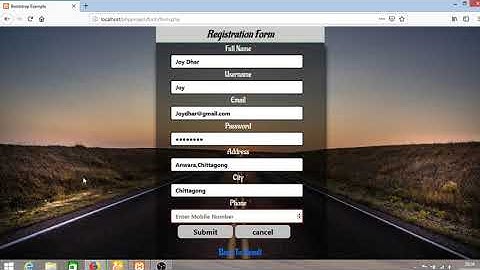 A responsive form with Html,Css,PHP,Mysqli