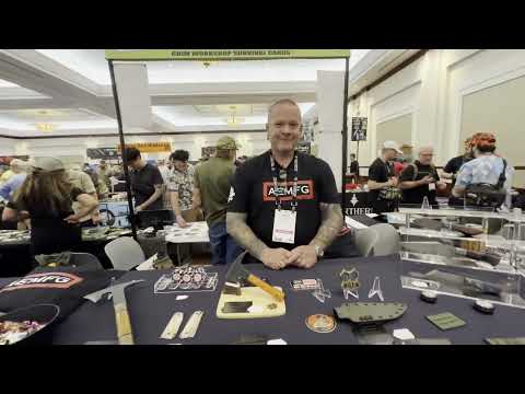 The Blade Show 2025 the booth of Arsenal Edge MFG Hand Crafted Knives & Accessories