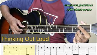 THINKING OUT LOUD - Fingerstyle Guitar Tutorial Tab + Chord + Lyrics chords