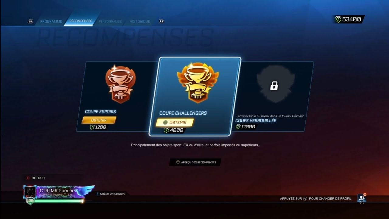 Pack opening of rocket league tournament item I wasn't lucky