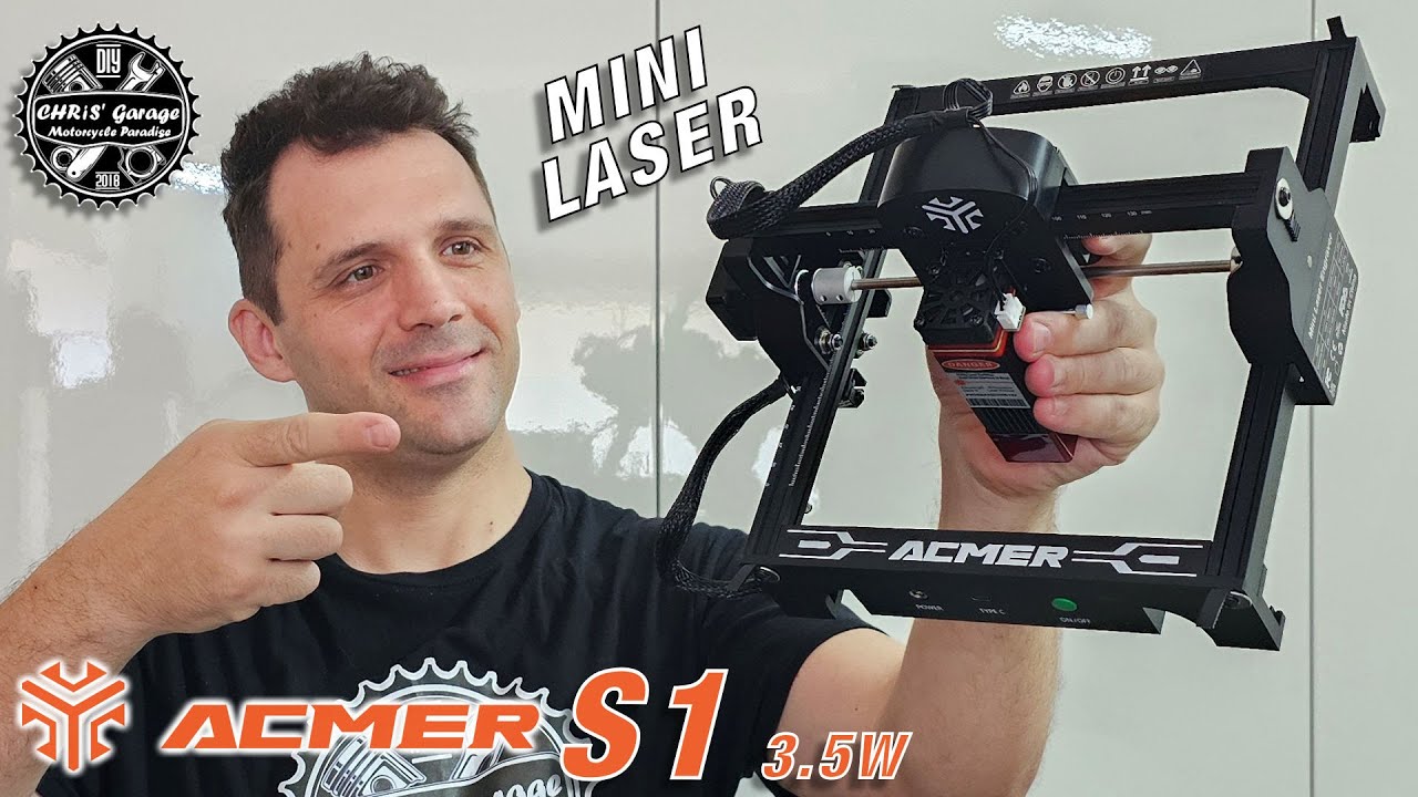 ACMER S1 3,5W Mini Laser Preciso ed Economico per Oggetti Personalizzati (Spot Ultra-Fine 0.04 mm)