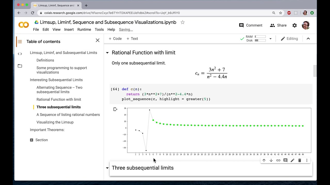 Visualizing Subsequences, Liminf, Limsup - YouTube