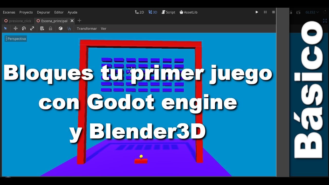 34 Bloques tu primer Juego En Godot 3D configurando touch screen en ...