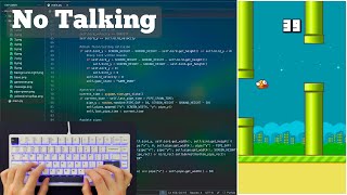 Flappy Bird Clone with Python | ASMR Programming, Rainy75 Keyboard