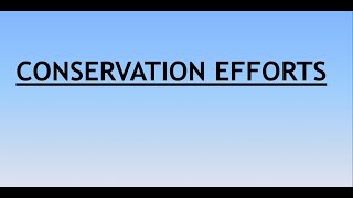 Environment and Ecology Lecture 10.3 || Conservation Efforts