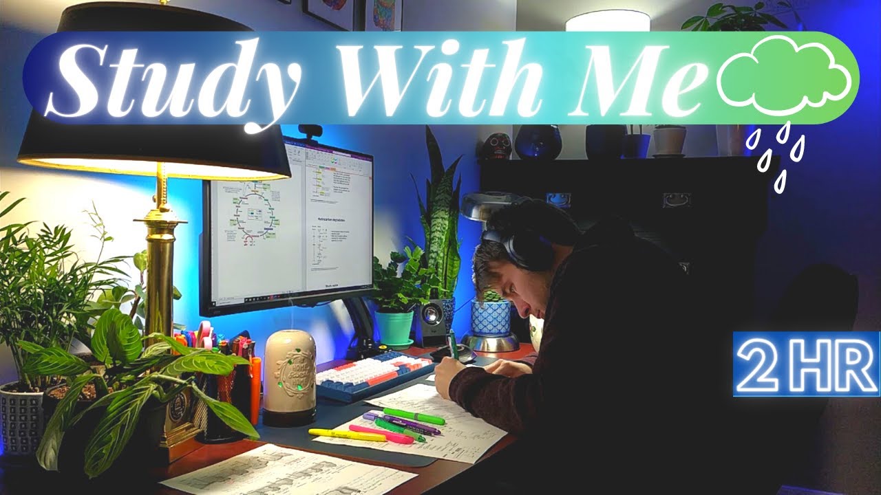 2 HOUR STUDY WITH ME | Rain Sounds, No Music, 25/5 Pomodoro 🌧️📚 - YouTube