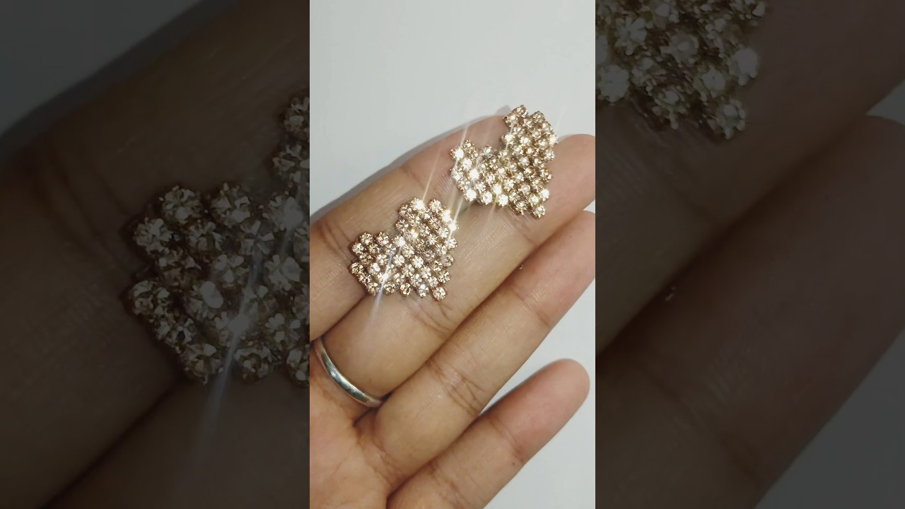 DIY Rhinestone Heart Studs❤️ | Diy jewelry making 