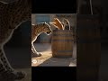 Local cats are tougher! 😂 Leopard gets "ambushed" and chased off by two cats! #shorts #cat #fail