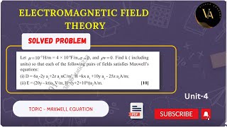 Solved Problem -1 | Maxwell's Equations | EMFT