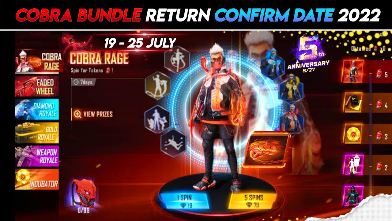 5th anniversary ✔✔ | Cobra bundle return 2022 | Cobra bundle return confirm date |
