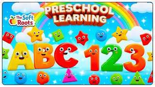 Preschool Learning activities for 3 year olds at home | Learn ABC Phonics Shapes Numbers Colors 🌈