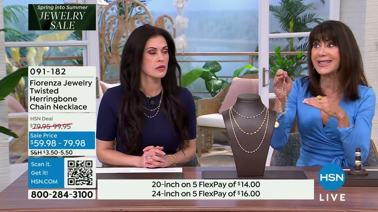 Fiorenza Jewelry Twisted Herringbone 16" Adjustable Chai...