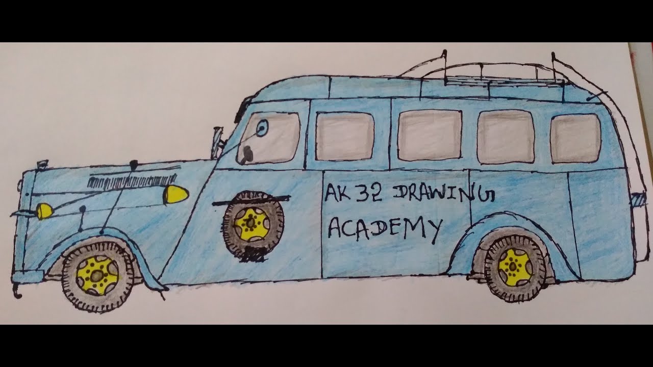 how to draw school bus step by step/easy way to draw school bus
