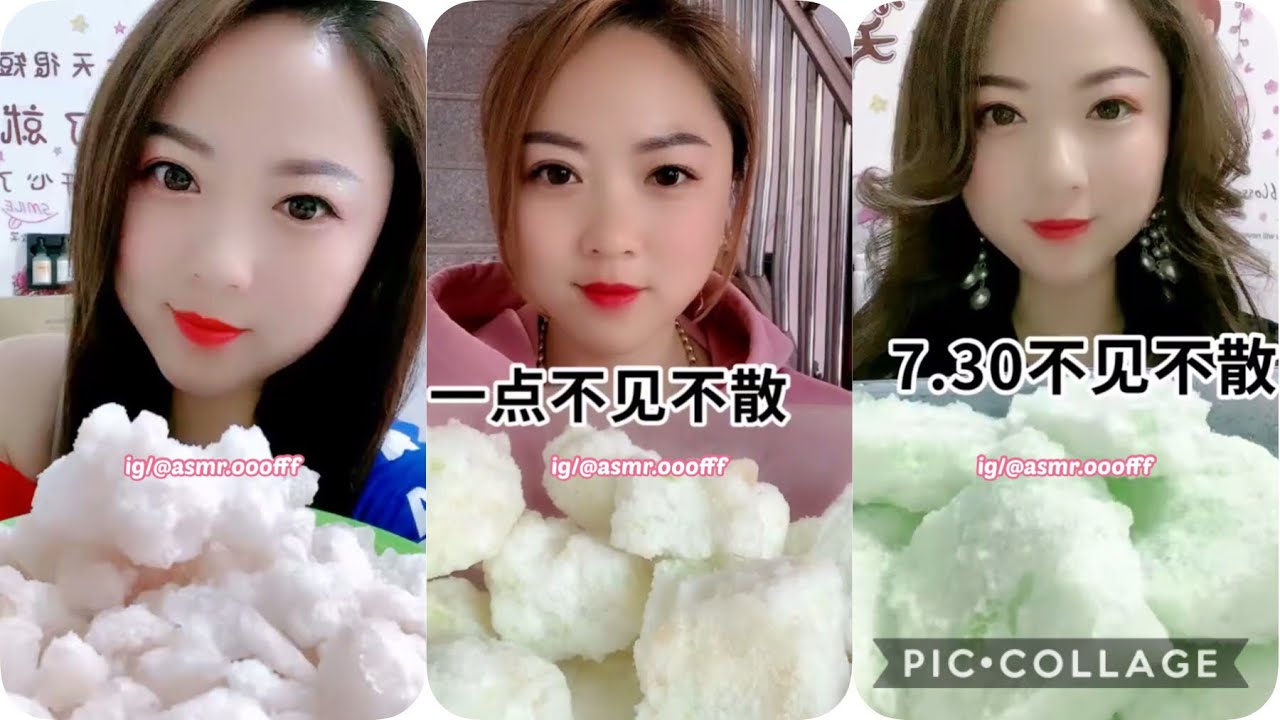 ONLY BITES! Her squiky,crunchy,spoonful,fluffy,dipped ICE EATING(satisfying)