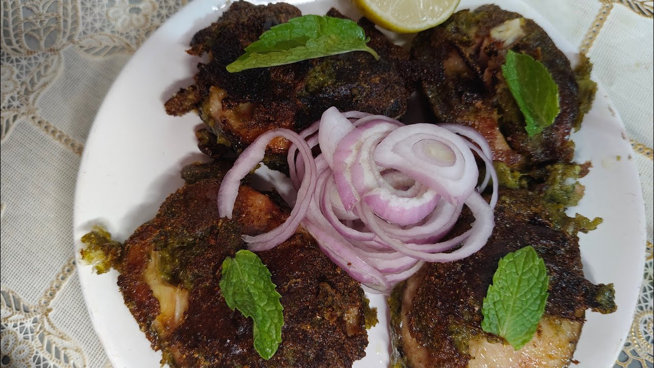 Kurkuri green 🐠 masala fry# hare masale vali fish fry# hare masale ki tali huvi machli