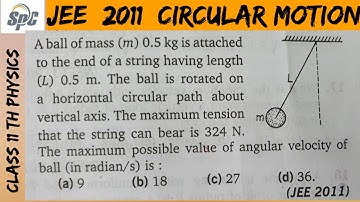 A ball of mass (m) 0.5 kg is attached to the end of a string having length ( L ) 0.5 m . The ball is