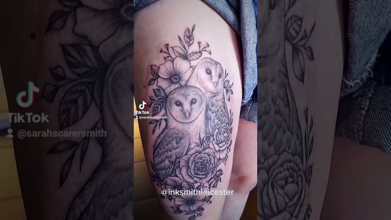Barn owl leg tattoo... this was cute to do. 